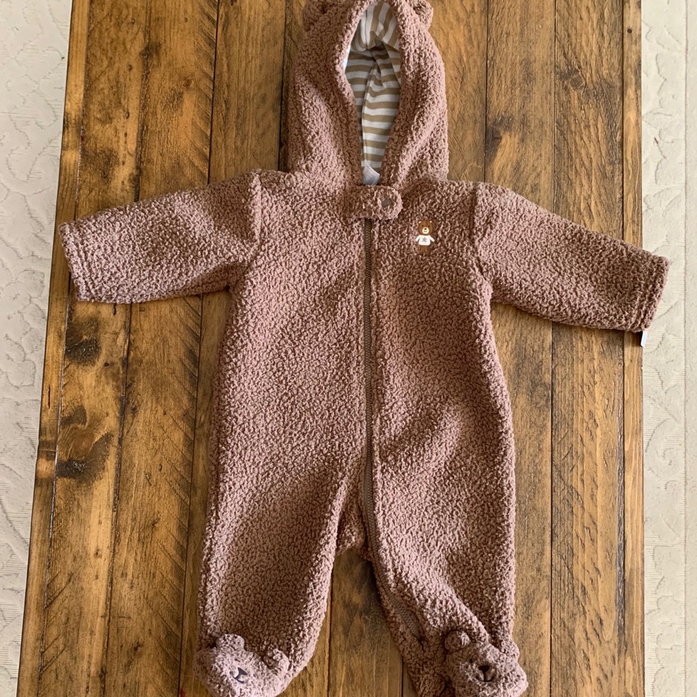 Fleece Teddy bear footie.